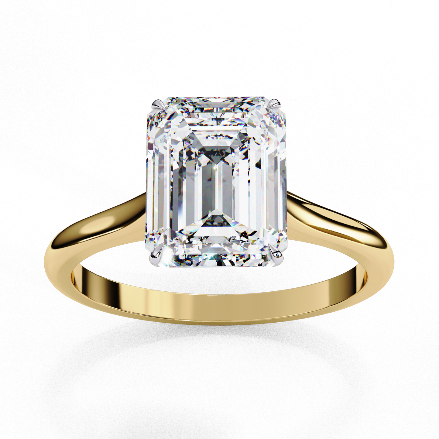 3.0 Ct Emerald Cut F-VS Lab Grown Diamond Solitaire Engagement Ring/3 Ct Diamond Ring/Emerald Cut Diamond/F Color/VS Clarity/10k Gold/14k Gold/18k Gold/CVD Diamond Ring/Yellow Gold/White Gold/Rose Gold/Four Prong Setting