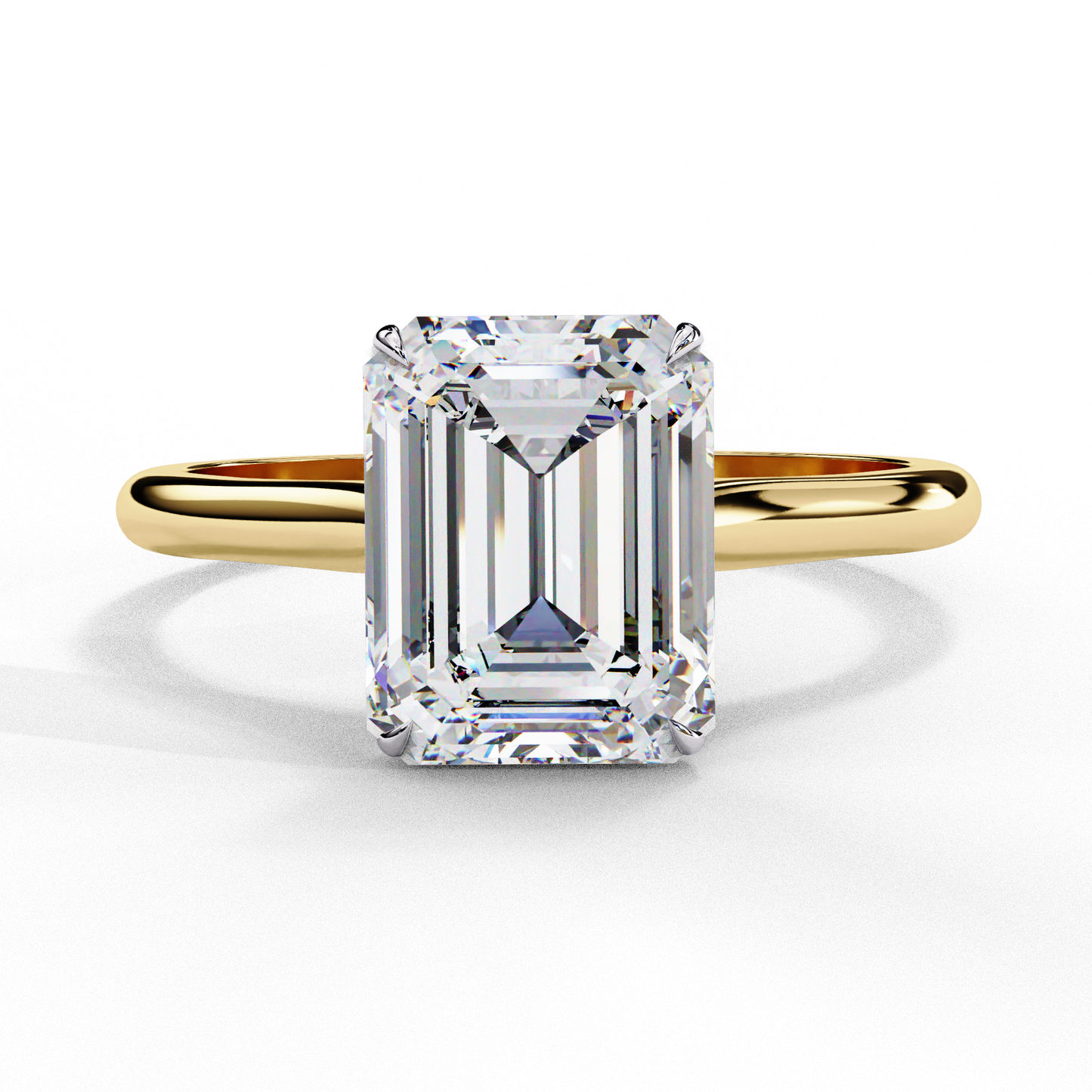 3.0 Ct Emerald Cut F-VS Lab Grown Diamond Solitaire Engagement Ring/3 Ct Diamond Ring/Emerald Cut Diamond/F Color/VS Clarity/10k Gold/14k Gold/18k Gold/CVD Diamond Ring/Yellow Gold/White Gold/Rose Gold/Four Prong Setting