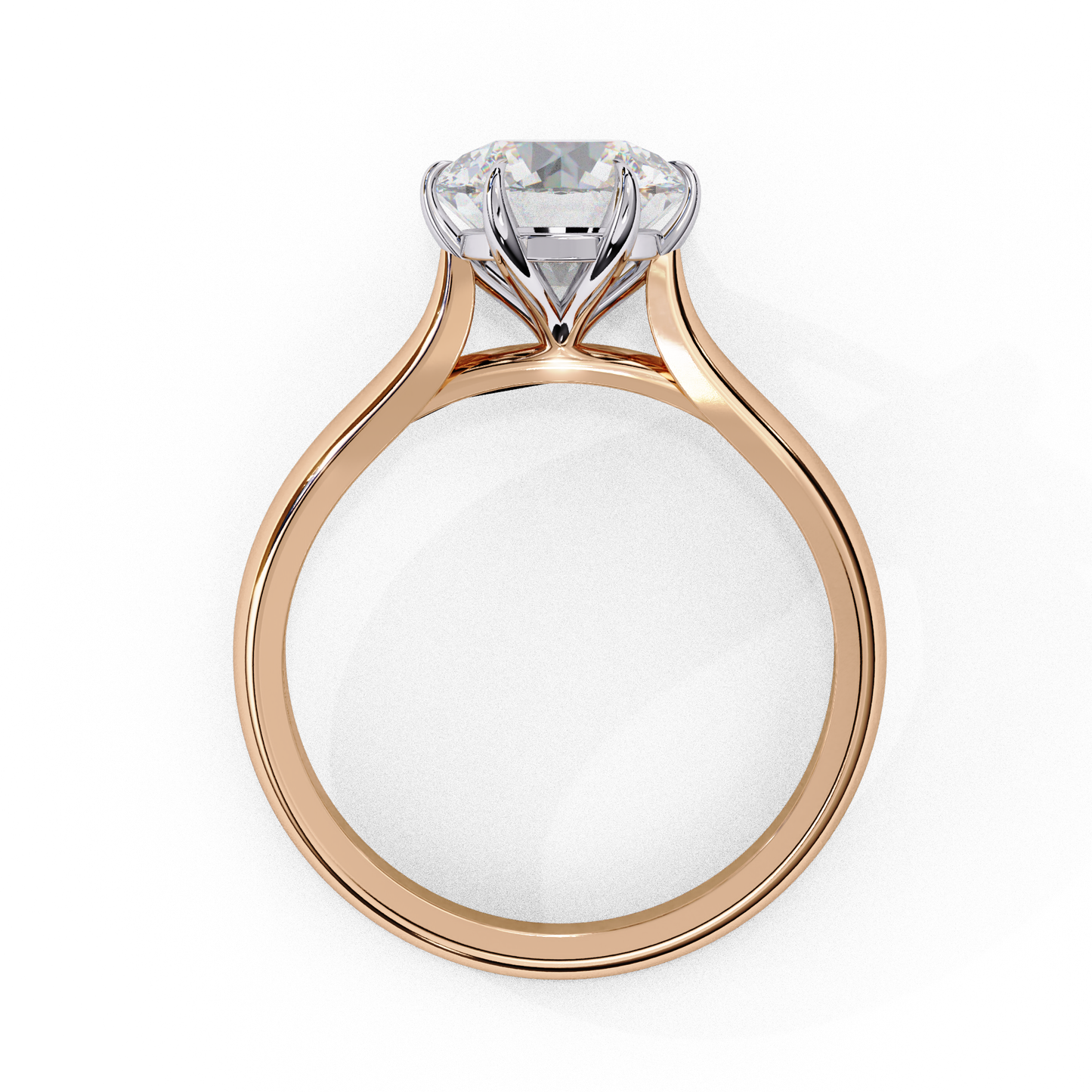 2.0 Ct Round Cut E-VS1 Lab Grown Diamond Cathedral Engagement Ring/2 Ct Diamond Ring/Round Cut Diamond/CVD Diamond Ring/E Color/VS Clarity/10k Gold/14k Gold/18k Gold/Rose Gold/Yellow Gold/White Gold/Six Prong Setting
