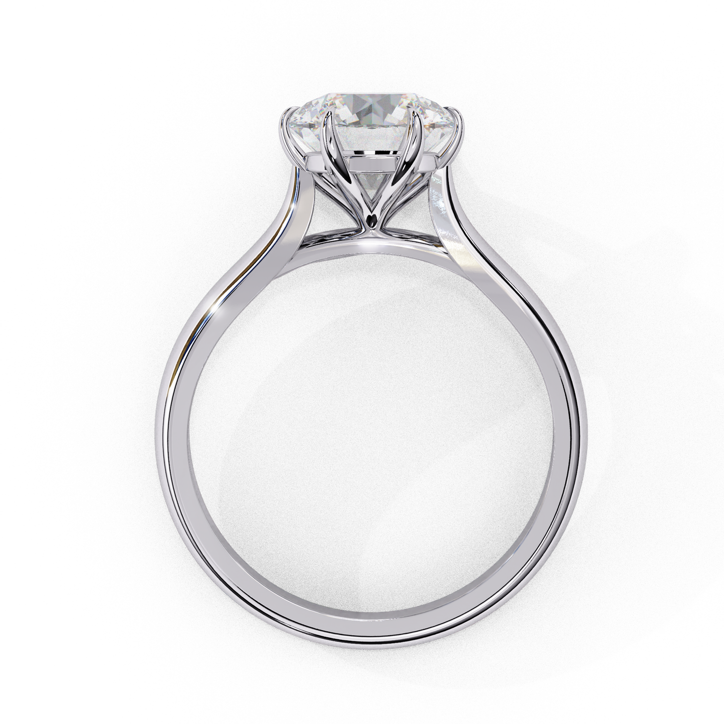 2.0 Ct Round Cut E-VS1 Lab Grown Diamond Cathedral Engagement Ring/2 Ct Diamond Ring/Round Cut Diamond/CVD Diamond Ring/E Color/VS Clarity/10k Gold/14k Gold/18k Gold/Rose Gold/Yellow Gold/White Gold/Six Prong Setting