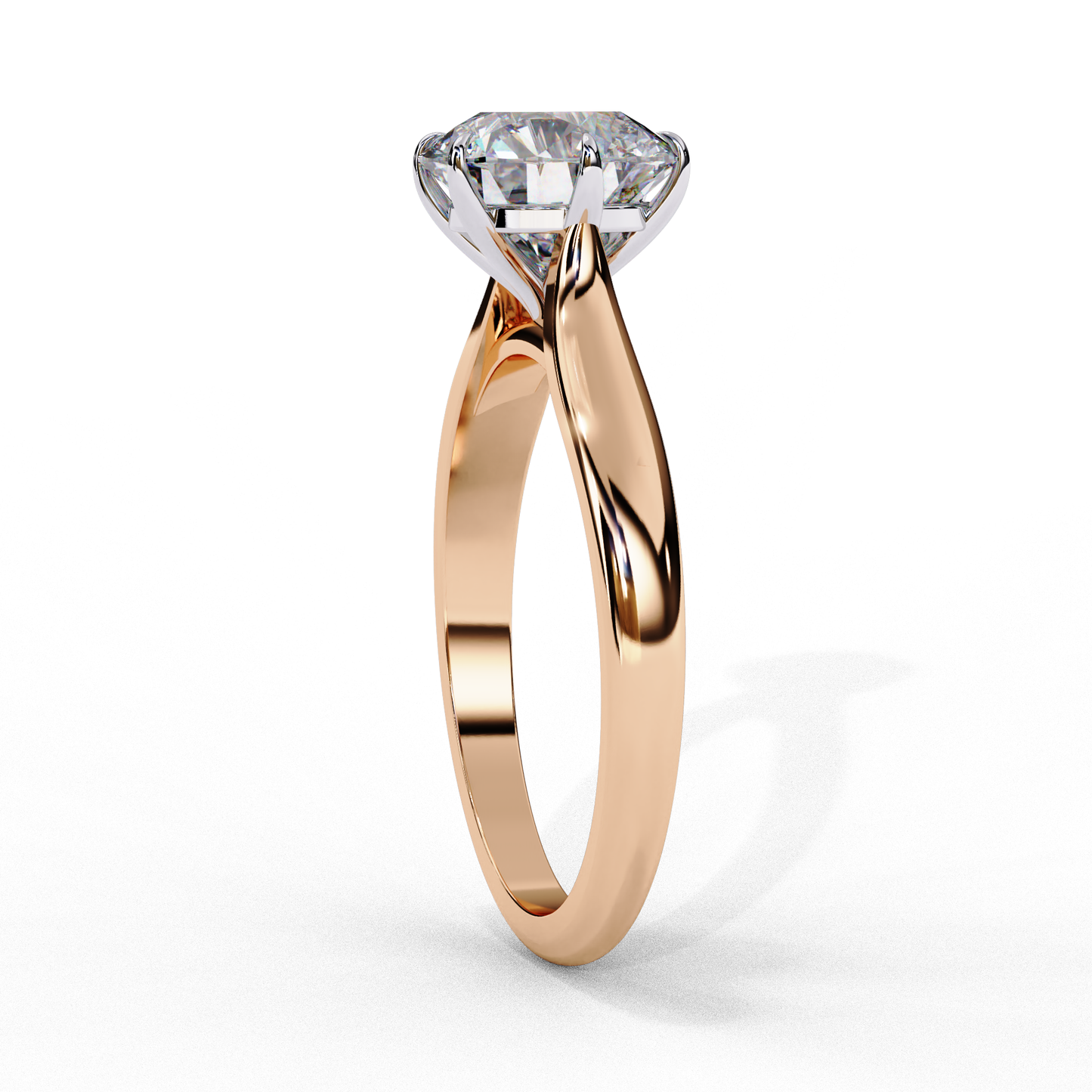2.0 Ct Round Cut E-VS1 Lab Grown Diamond Cathedral Engagement Ring/2 Ct Diamond Ring/Round Cut Diamond/CVD Diamond Ring/E Color/VS Clarity/10k Gold/14k Gold/18k Gold/Rose Gold/Yellow Gold/White Gold/Six Prong Setting