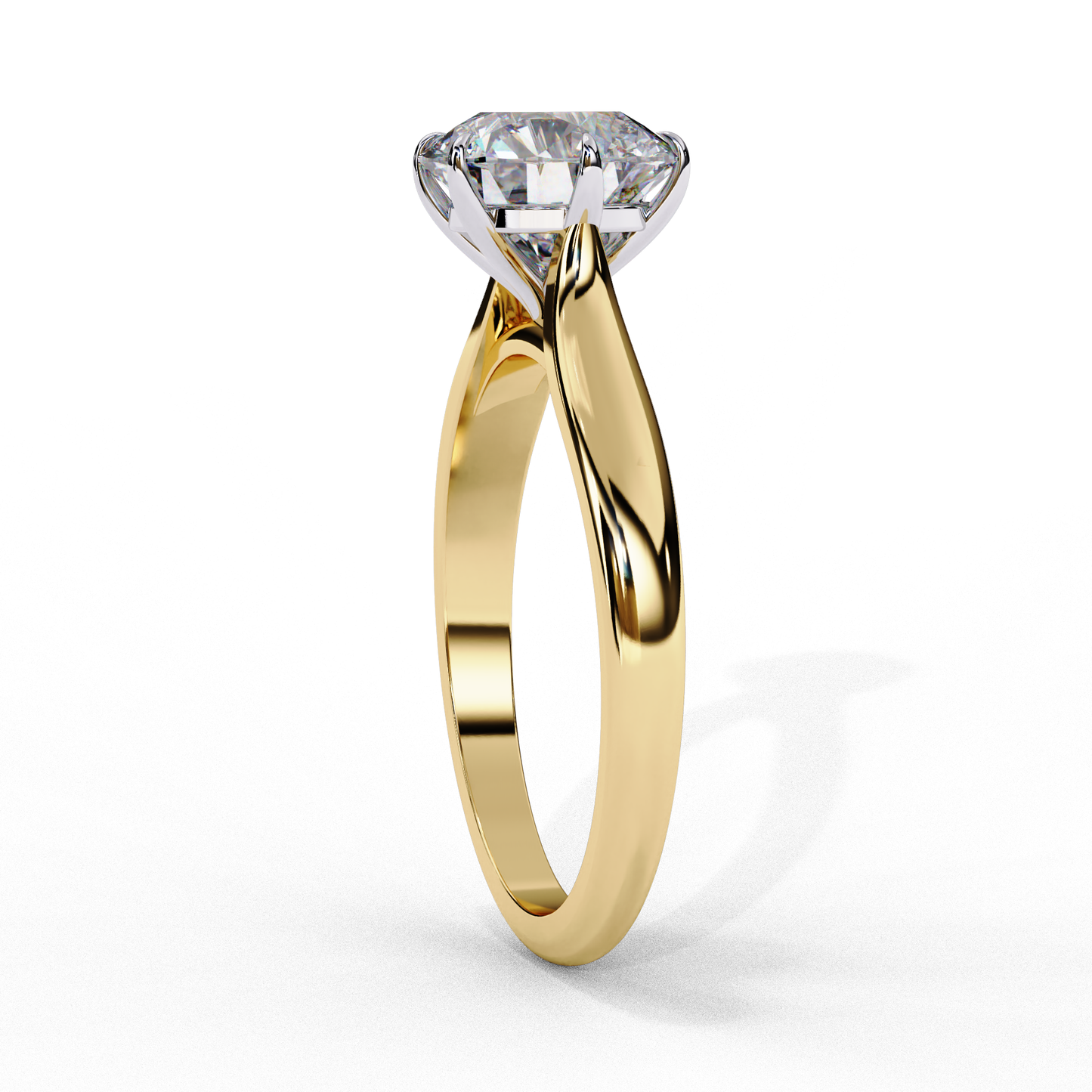 2.0 Ct Round Cut E-VS1 Lab Grown Diamond Cathedral Engagement Ring/2 Ct Diamond Ring/Round Cut Diamond/CVD Diamond Ring/E Color/VS Clarity/10k Gold/14k Gold/18k Gold/Rose Gold/Yellow Gold/White Gold/Six Prong Setting