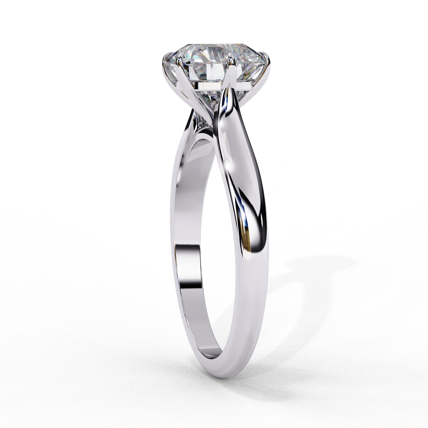 2.0 Ct Round Cut E-VS1 Lab Grown Diamond Cathedral Engagement Ring/2 Ct Diamond Ring/Round Cut Diamond/CVD Diamond Ring/E Color/VS Clarity/10k Gold/14k Gold/18k Gold/Rose Gold/Yellow Gold/White Gold/Six Prong Setting