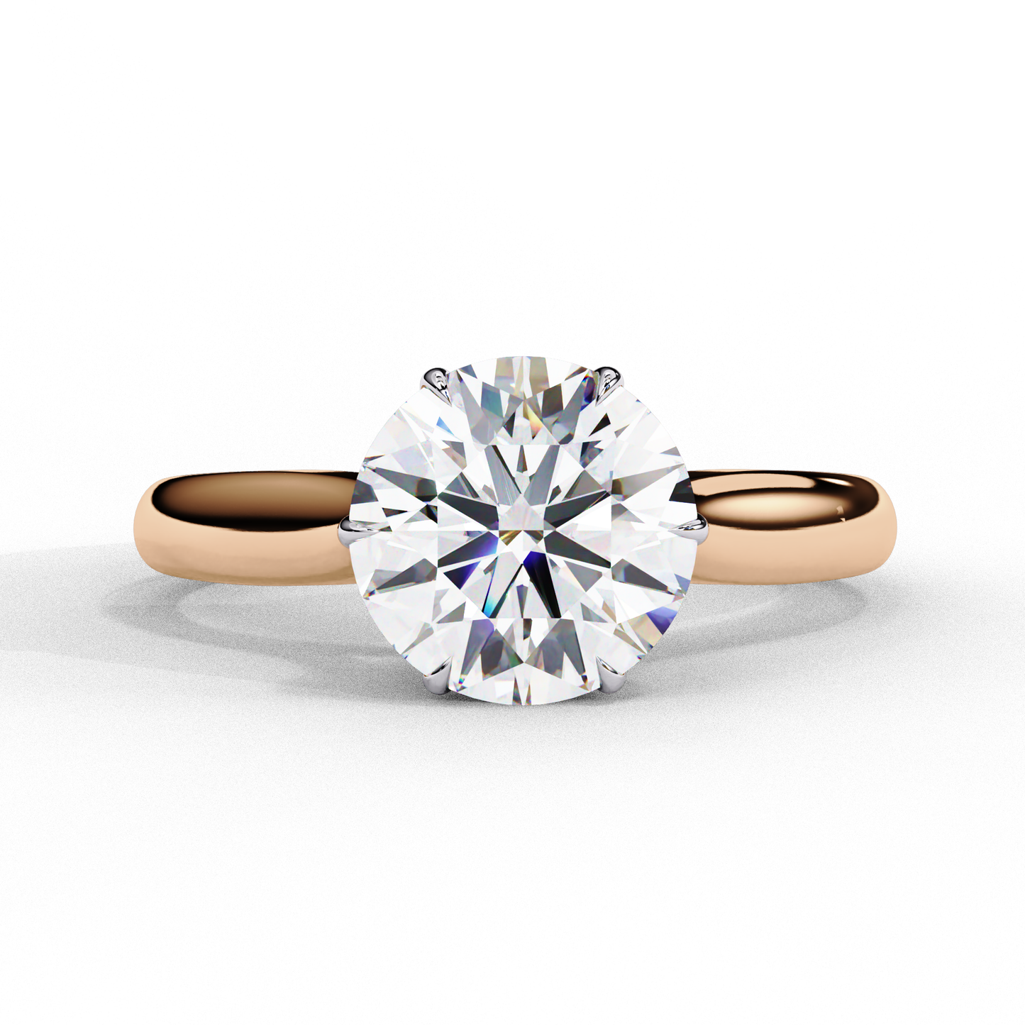 2.0 Ct Round Cut E-VS1 Lab Grown Diamond Cathedral Engagement Ring/2 Ct Diamond Ring/Round Cut Diamond/CVD Diamond Ring/E Color/VS Clarity/10k Gold/14k Gold/18k Gold/Rose Gold/Yellow Gold/White Gold/Six Prong Setting