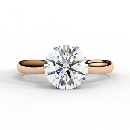 2.0 Ct Round Cut E-VS1 Lab Grown Diamond Cathedral Engagement Ring/2 Ct Diamond Ring/Round Cut Diamond/CVD Diamond Ring/E Color/VS Clarity/10k Gold/14k Gold/18k Gold/Rose Gold/Yellow Gold/White Gold/Six Prong Setting