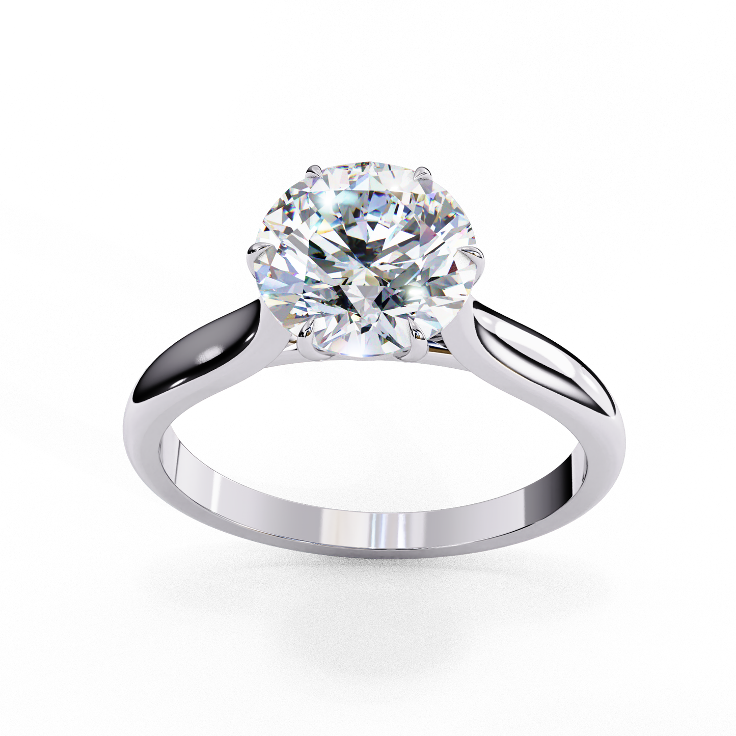 2.0 Ct Round Cut E-VS1 Lab Grown Diamond Cathedral Engagement Ring/2 Ct Diamond Ring/Round Cut Diamond/CVD Diamond Ring/E Color/VS Clarity/10k Gold/14k Gold/18k Gold/Rose Gold/Yellow Gold/White Gold/Six Prong Setting