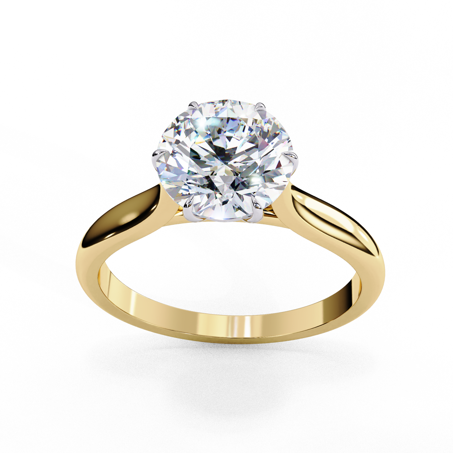 2.0 Ct Round Cut E-VS1 Lab Grown Diamond Cathedral Engagement Ring/2 Ct Diamond Ring/Round Cut Diamond/CVD Diamond Ring/E Color/VS Clarity/10k Gold/14k Gold/18k Gold/Rose Gold/Yellow Gold/White Gold/Six Prong Setting