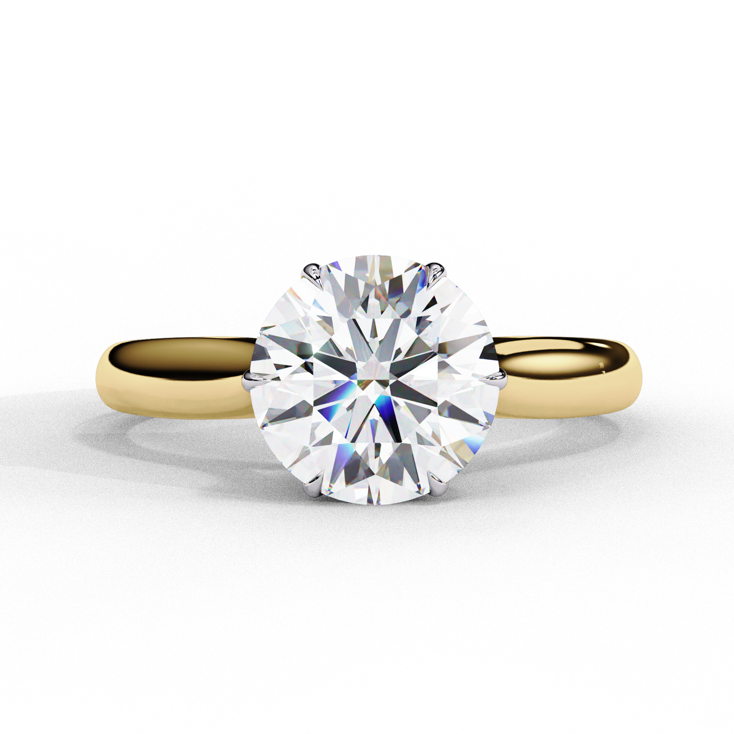 2.0 Ct Round Cut E-VS1 Lab Grown Diamond Cathedral Engagement Ring/2 Ct Diamond Ring/Round Cut Diamond/CVD Diamond Ring/E Color/VS Clarity/10k Gold/14k Gold/18k Gold/Rose Gold/Yellow Gold/White Gold/Six Prong Setting