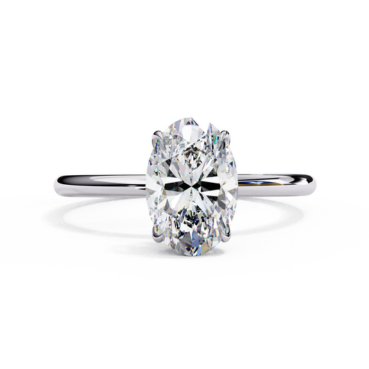 2.0 Ct Oval Cut F-VS Lab Grown Diamond Solitaire Engagement Ring/White Gold/Yellow Gold/Rose Gold/Oval Cut Diamond/CVD Diamond Ring/10k Gold/14k Gold/18k Gold/Prong Setting