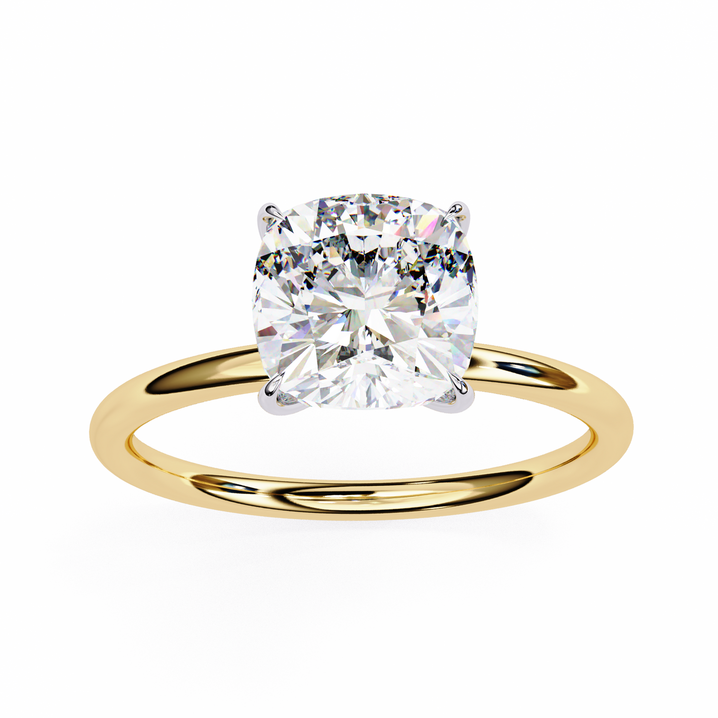 1.25 Ct Cushion Cut Lab Grown Diamond Solitaire Engagement Ring/CVD Diamond Ring/Rose Gold/White Gold/Yellow Gold/Prong Setting/18k Gold/14 Gold/10k Gold/Cushion Cut Diamond