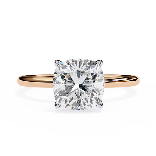 1.25 Ct Cushion Cut Lab Grown Diamond Solitaire Engagement Ring/CVD Diamond Ring/Rose Gold/White Gold/Yellow Gold/Prong Setting/18k Gold/14 Gold/10k Gold/Cushion Cut Diamond