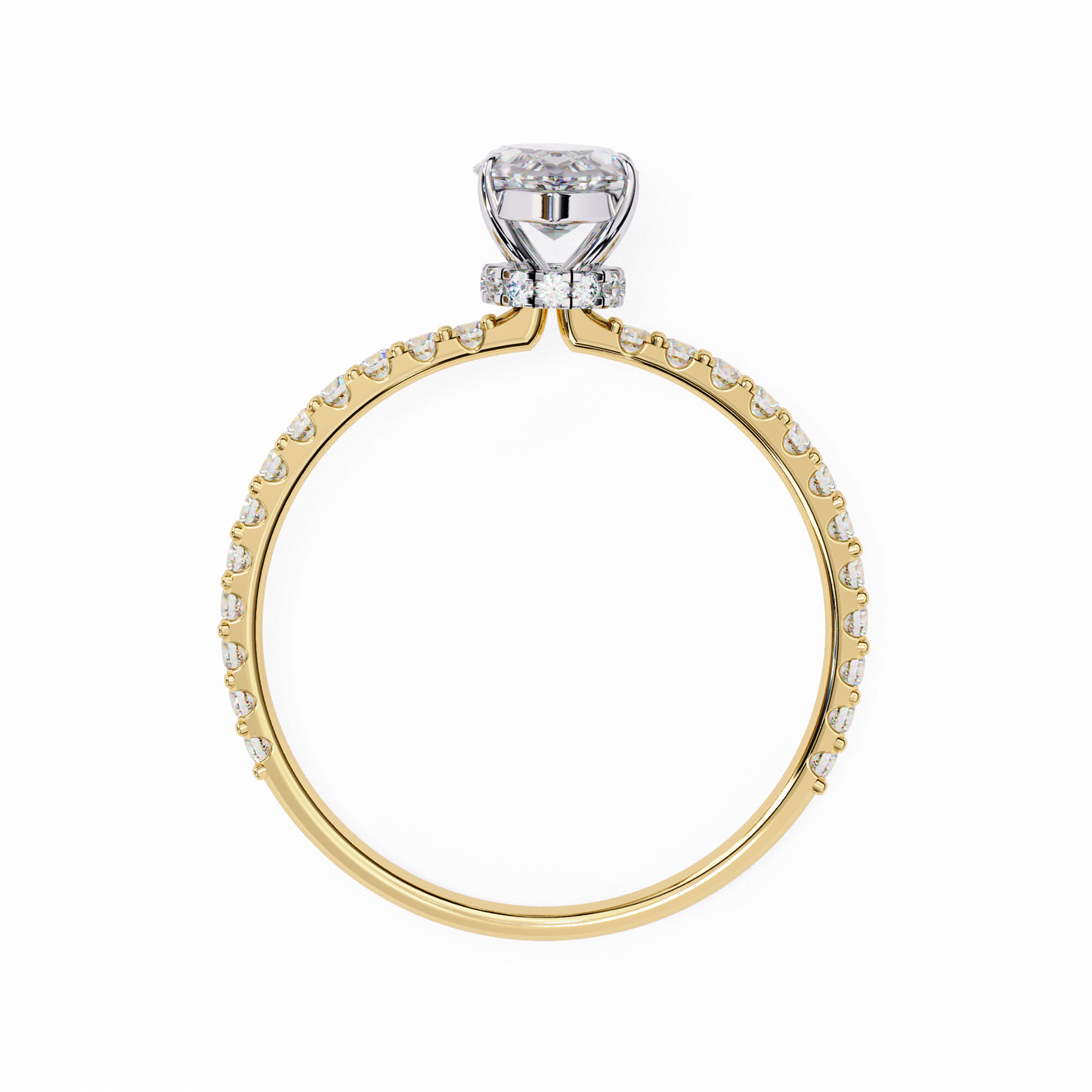2.55 Ct Marquise Cut Lab Grown Diamond Hidden Halo Yellow Gold Engagement Ring/Wedding Ring/F Color/VS Clarity/2 Ct Diamond Ring/CVD Diamond Ring/Marquise Cut Diamond/Round Diamond Side Stone/Prong Set/Pave Set/10k Gold/14k Gold/18k Gold/Yellow Gold/White Gold/Rose Gold/Anniversary Gift