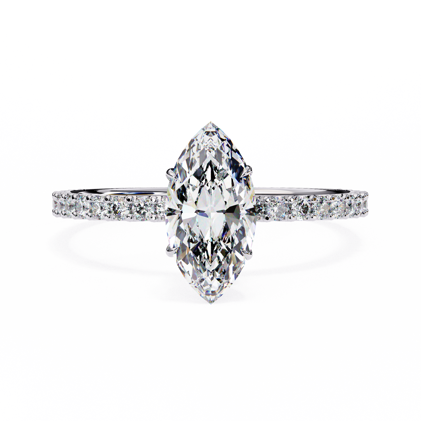2.55 Ct Marquise Cut Lab Grown Diamond Hidden Halo Yellow Gold Engagement Ring/Wedding Ring/F Color/VS Clarity/2 Ct Diamond Ring/CVD Diamond Ring/Marquise Cut Diamond/Round Diamond Side Stone/Prong Set/Pave Set/10k Gold/14k Gold/18k Gold/Yellow Gold/White Gold/Rose Gold/Anniversary Gift