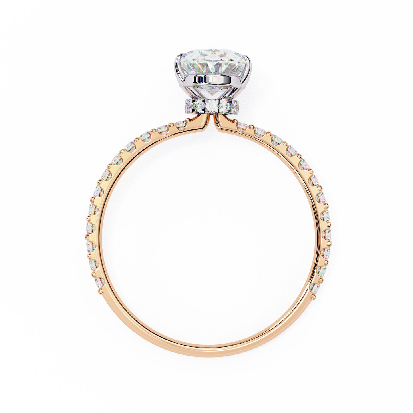 2.72 Ct Oval Cut Lab Grown Diamond Hidden Halo White Gold Engagement Ring/Wedding Ring/F Color/VS Clarity/2 Ct Diamond Ring/CVD Diamond Ring/Oval Cut Diamond/Round Diamond Side Stone/Prong Set/Pave Set/10k Gold/14k Gold/18k Gold/Yellow Gold/White Gold/Rose Gold/Anniversary Gift