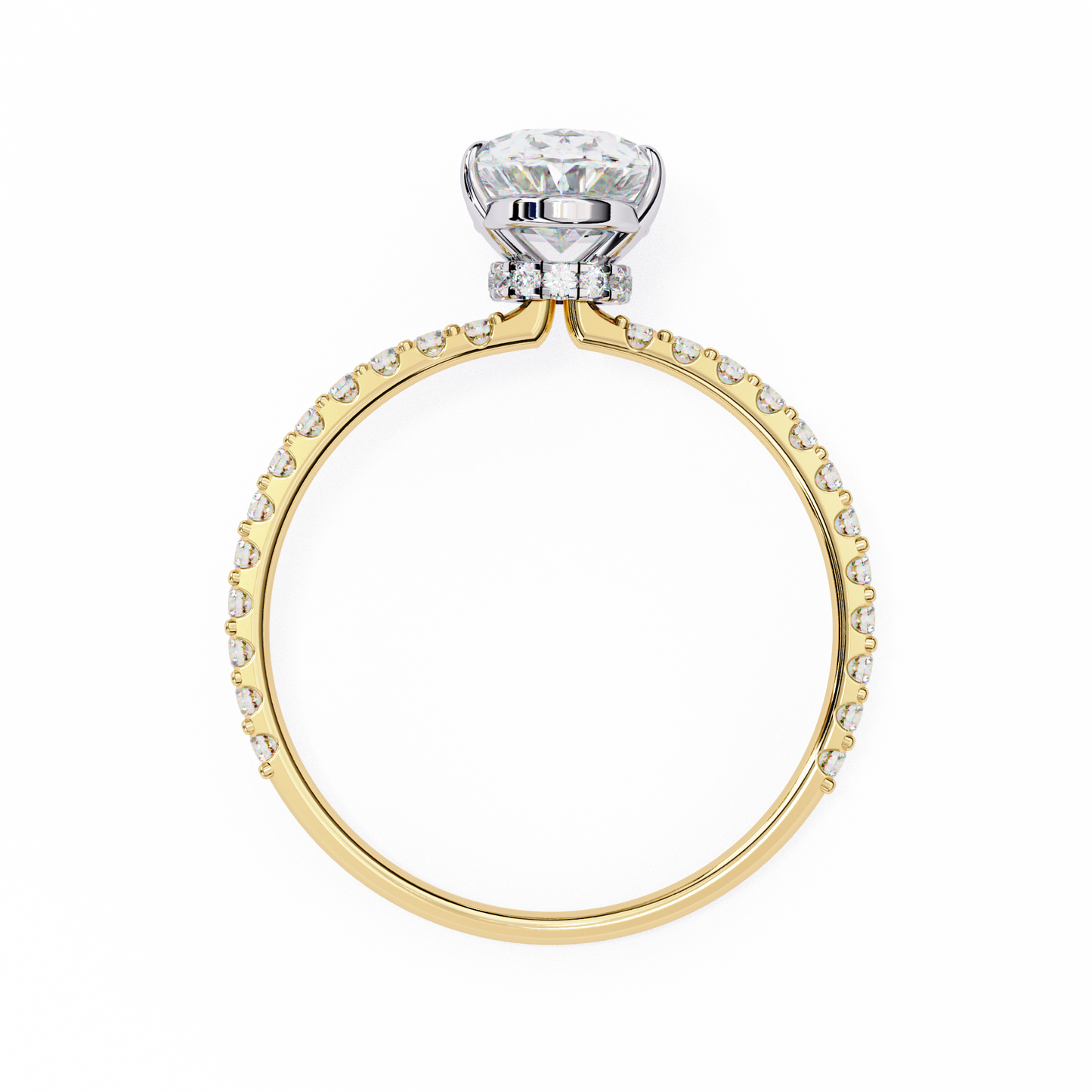 2.72 Ct Oval Cut Lab Grown Diamond Hidden Halo White Gold Engagement Ring/Wedding Ring/F Color/VS Clarity/2 Ct Diamond Ring/CVD Diamond Ring/Oval Cut Diamond/Round Diamond Side Stone/Prong Set/Pave Set/10k Gold/14k Gold/18k Gold/Yellow Gold/White Gold/Rose Gold/Anniversary Gift