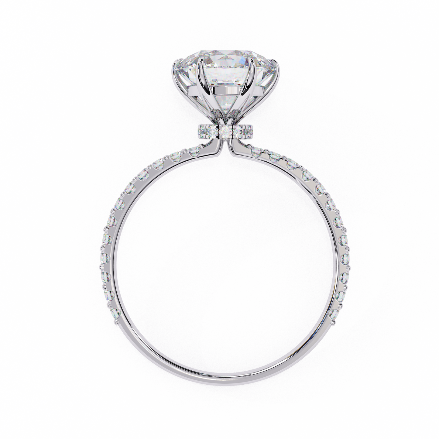 2.7 Ct Round Cut Lab Grown Diamond Hidden Halo Yellow Gold Engagement Ring/Wedding Ring/E Color/VS Clarity/2 Ct Diamond Ring/CVD Diamond Ring/Round Cut Diamond/Round Diamond Side Stone/Prong Set/Pave Set/10k Gold/14k Gold/18k Gold/Yellow Gold/White Gold/Rose Gold/Anniversary Gift