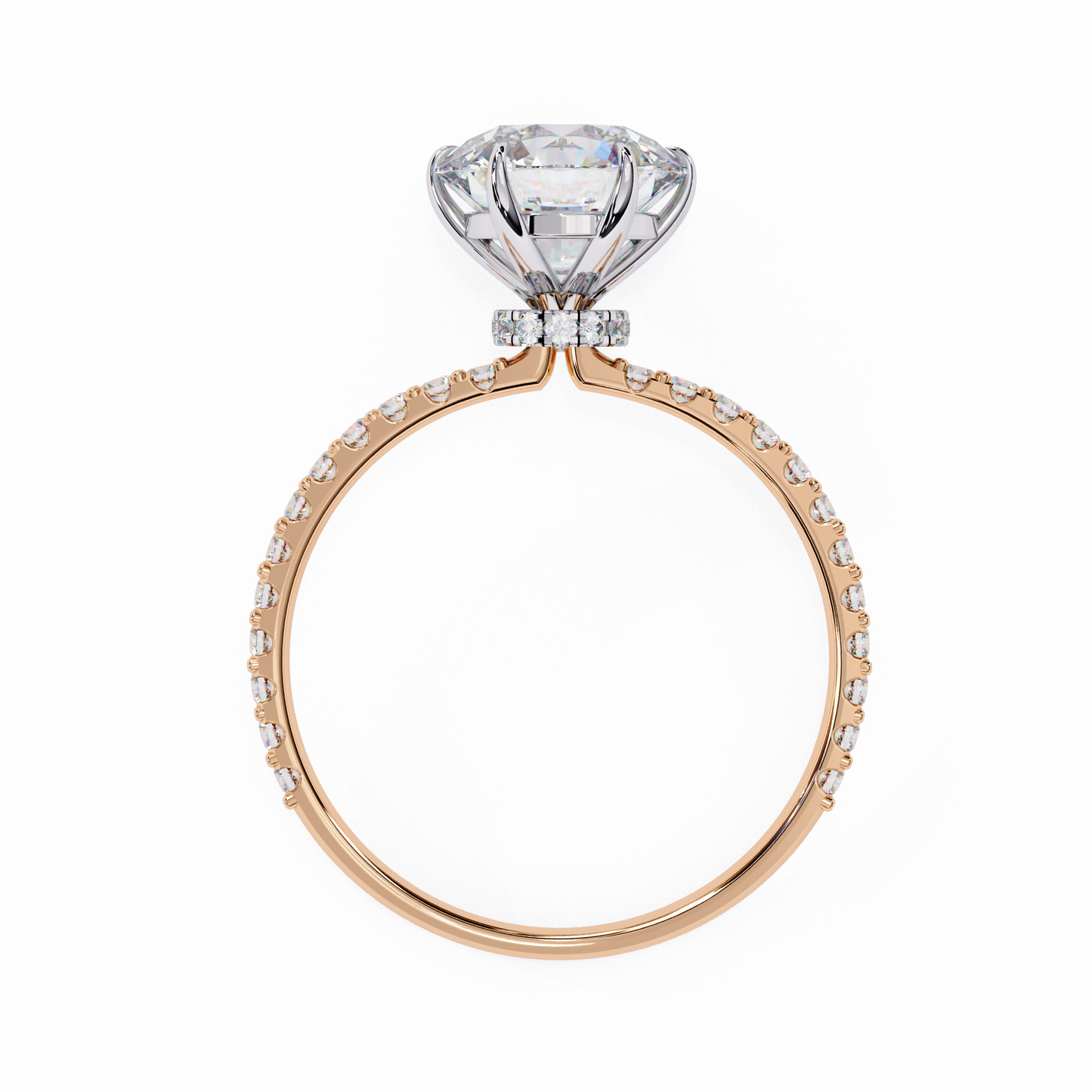 2.7 Ct Round Cut Lab Grown Diamond Hidden Halo Yellow Gold Engagement Ring/Wedding Ring/E Color/VS Clarity/2 Ct Diamond Ring/CVD Diamond Ring/Round Cut Diamond/Round Diamond Side Stone/Prong Set/Pave Set/10k Gold/14k Gold/18k Gold/Yellow Gold/White Gold/Rose Gold/Anniversary Gift