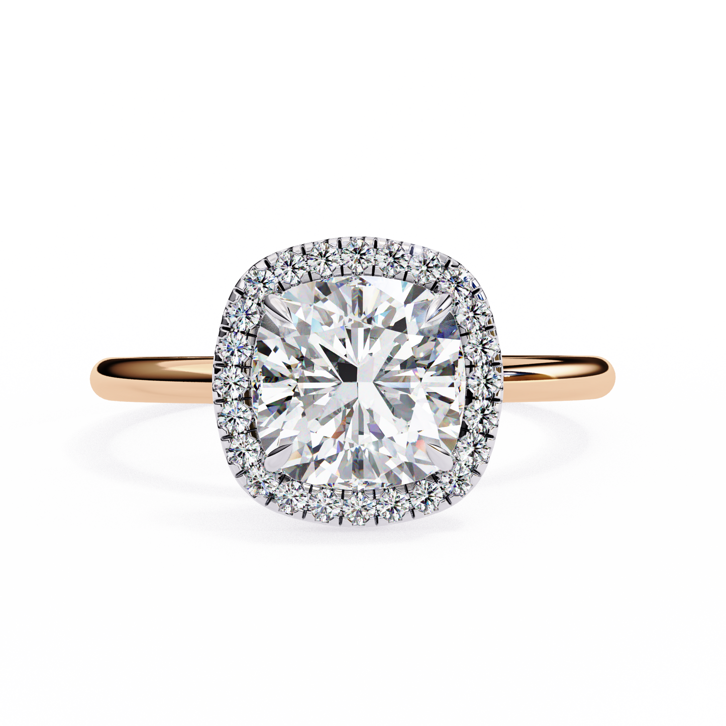 2.58 Ct Cushion Cut Lab Grown Diamond Halo White Gold Engagement Ring/Wedding Ring/E Color/VS Clarity/2 Ct Diamond Ring/CVD Diamond Ring/Cushion Cut Diamond/Round Diamond Side Stone/Prong Set/Halo Set/10k Gold/14k Gold/18k Gold/Yellow Gold/White Gold/Rose Gold/Anniversary Gift