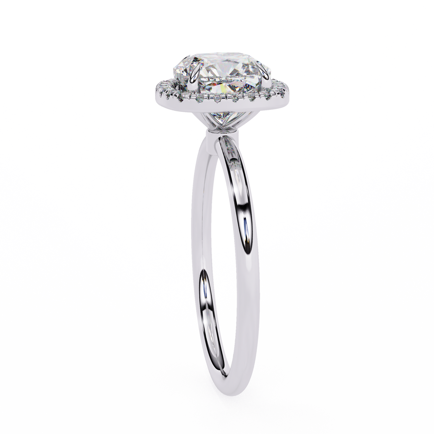 2.58 Ct Cushion Cut Lab Grown Diamond Halo White Gold Engagement Ring/Wedding Ring/E Color/VS Clarity/2 Ct Diamond Ring/CVD Diamond Ring/Cushion Cut Diamond/Round Diamond Side Stone/Prong Set/Halo Set/10k Gold/14k Gold/18k Gold/Yellow Gold/White Gold/Rose Gold/Anniversary Gift