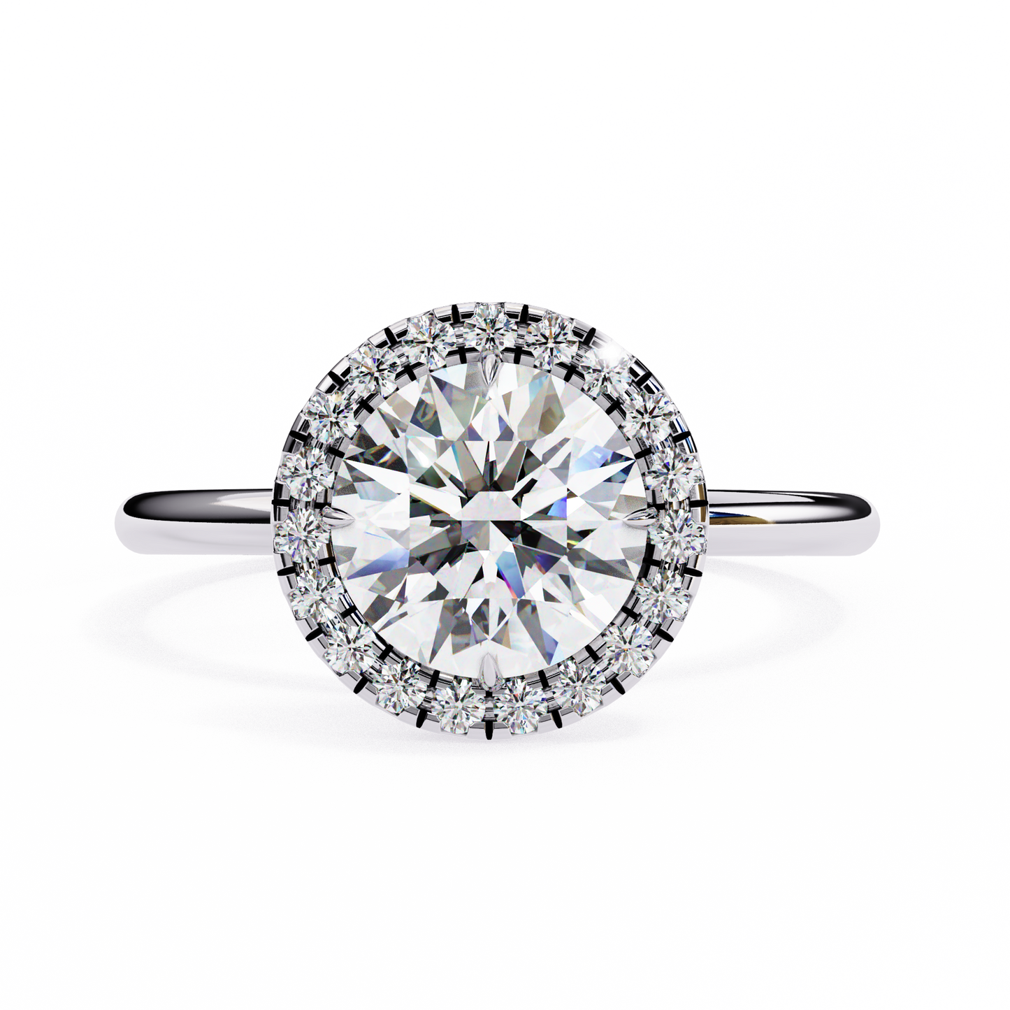 2.04 Ct Round Cut Lab Grown Diamond Halo Rose Gold Engagement Ring/Wedding Ring/E Color/VS Clarity/2 Ct Diamond Ring/CVD Diamond Ring/Round Cut Diamond/Round Diamond Side Stone/Prong Set/Halo Set/10k Gold/14k Gold/18k Gold/Yellow Gold/White Gold/Rose Gold/Anniversary Gift