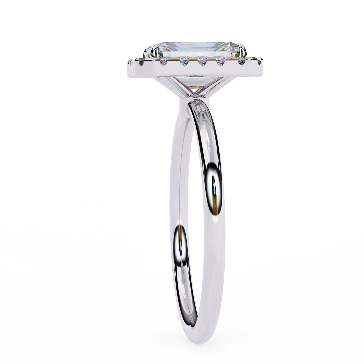 2.55 Ct Radiant Cut Lab Grown Diamond Halo White Gold Engagement Ring/Wedding Ring/E Color/VS Clarity/2 Ct Diamond Ring/CVD Diamond Ring/Radiant Cut Diamond/Round Diamond Side Stone/Prong Set/Halo Set/10k Gold/14k Gold/18k Gold/Yellow Gold/White Gold/Rose Gold/Anniversary Gift