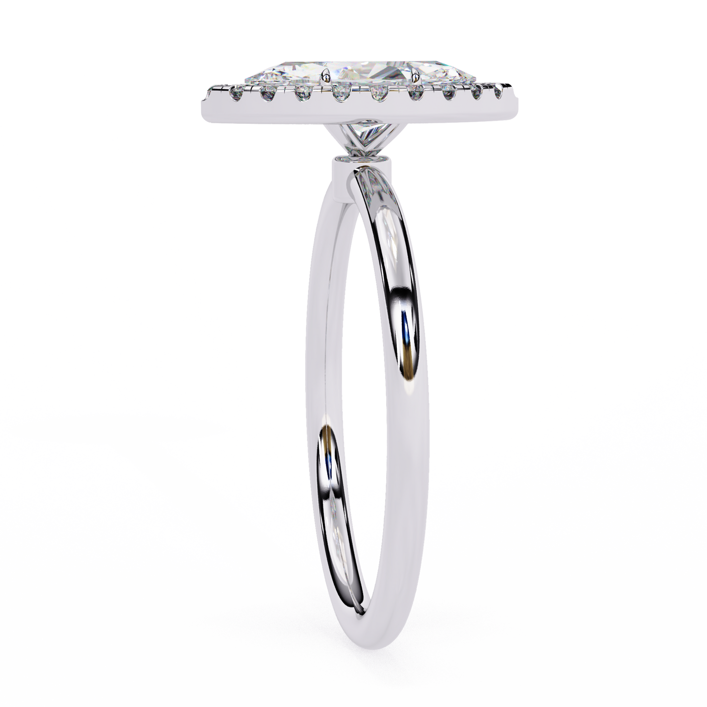 1.75 Ct Marquise Cut F-VS1 Lab Grown Diamond Halo Yellow Gold Engagement Ring/Wedding Ring/F Color/VS Clarity/1 Ct Diamond Ring/CVD Diamond Ring/Marquise Cut Diamond/Round Diamond Side Stone/Prong Set/Halo Set/10k Gold/14k Gold/18k Gold/Yellow Gold/White Gold/Rose Gold/Anniversary Gift