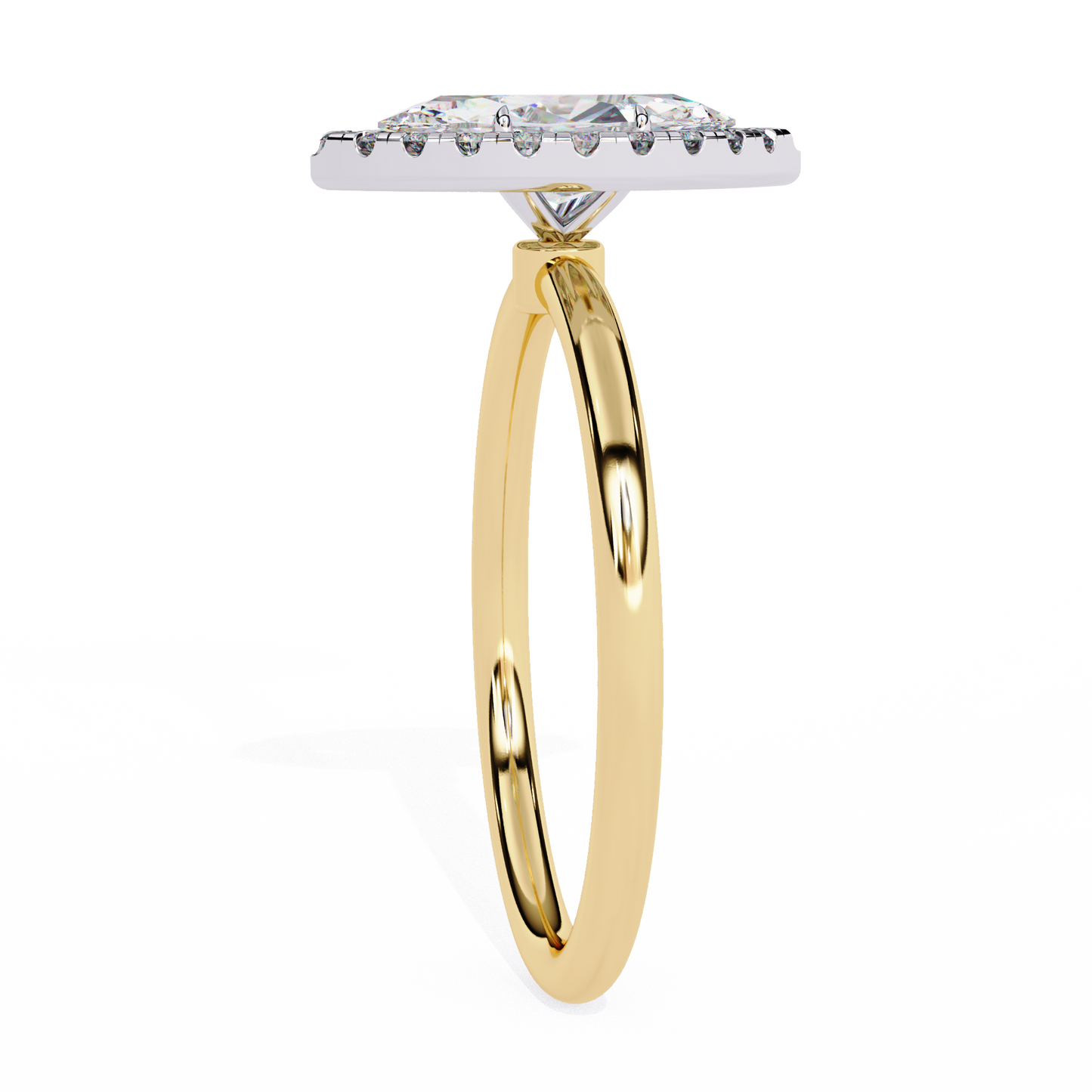 1.75 Ct Marquise Cut F-VS1 Lab Grown Diamond Halo Yellow Gold Engagement Ring/Wedding Ring/F Color/VS Clarity/1 Ct Diamond Ring/CVD Diamond Ring/Marquise Cut Diamond/Round Diamond Side Stone/Prong Set/Halo Set/10k Gold/14k Gold/18k Gold/Yellow Gold/White Gold/Rose Gold/Anniversary Gift