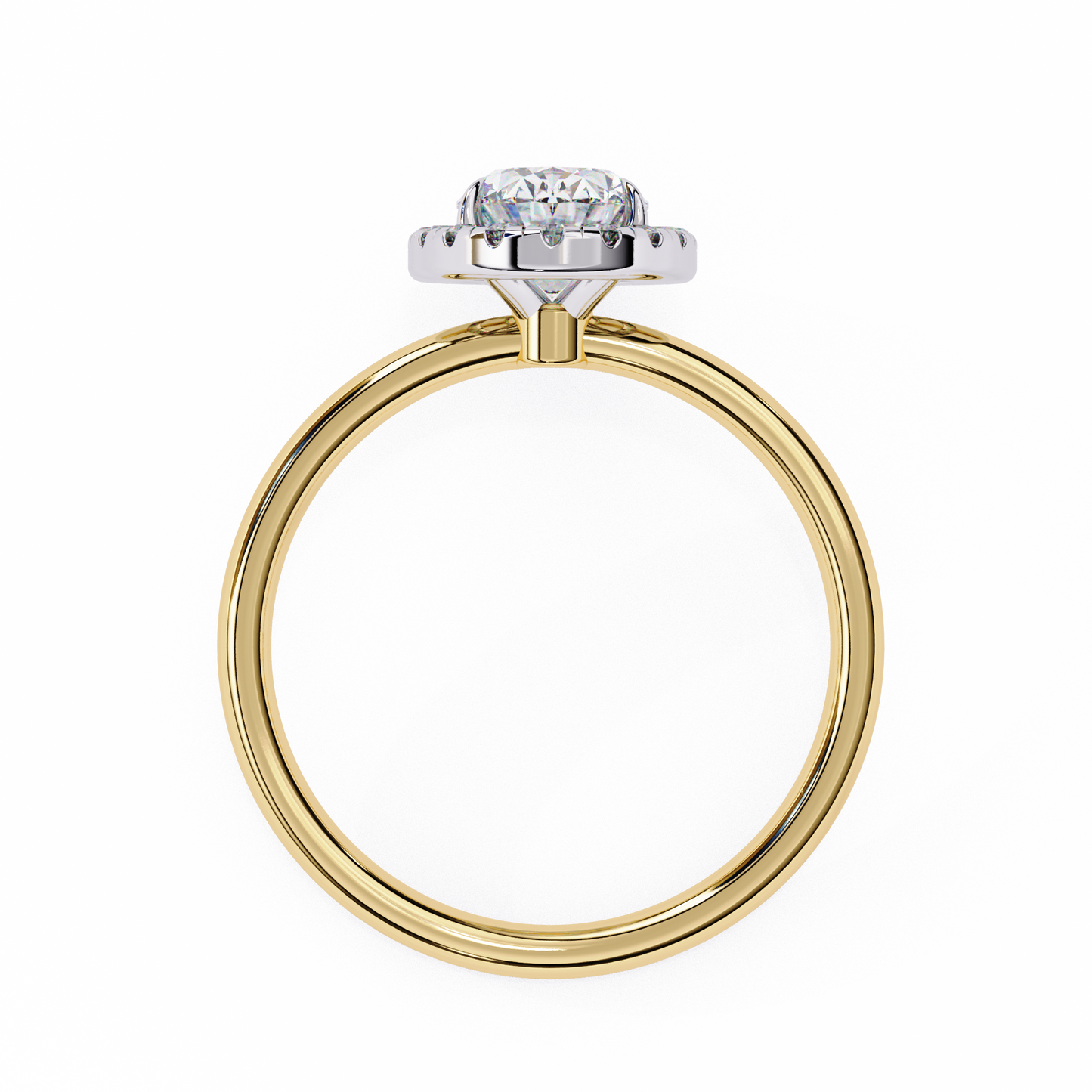 2.28 Ct Oval Cut Lab Grown Diamond Halo Yellow Gold Engagement Ring/Wedding Ring/E Color/VS Clarity/2 Ct Diamond Ring/CVD Diamond Ring/Oval Cut Diamond/Round Diamond Side Stone/Prong Set/Halo Set/10k Gold/14k Gold/18k Gold/Yellow Gold/White Gold/Rose Gold/Anniversary Gift