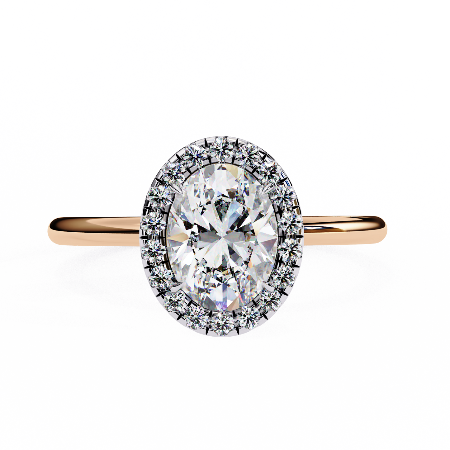 2.28 Ct Oval Cut Lab Grown Diamond Halo Yellow Gold Engagement Ring/Wedding Ring/E Color/VS Clarity/2 Ct Diamond Ring/CVD Diamond Ring/Oval Cut Diamond/Round Diamond Side Stone/Prong Set/Halo Set/10k Gold/14k Gold/18k Gold/Yellow Gold/White Gold/Rose Gold/Anniversary Gift