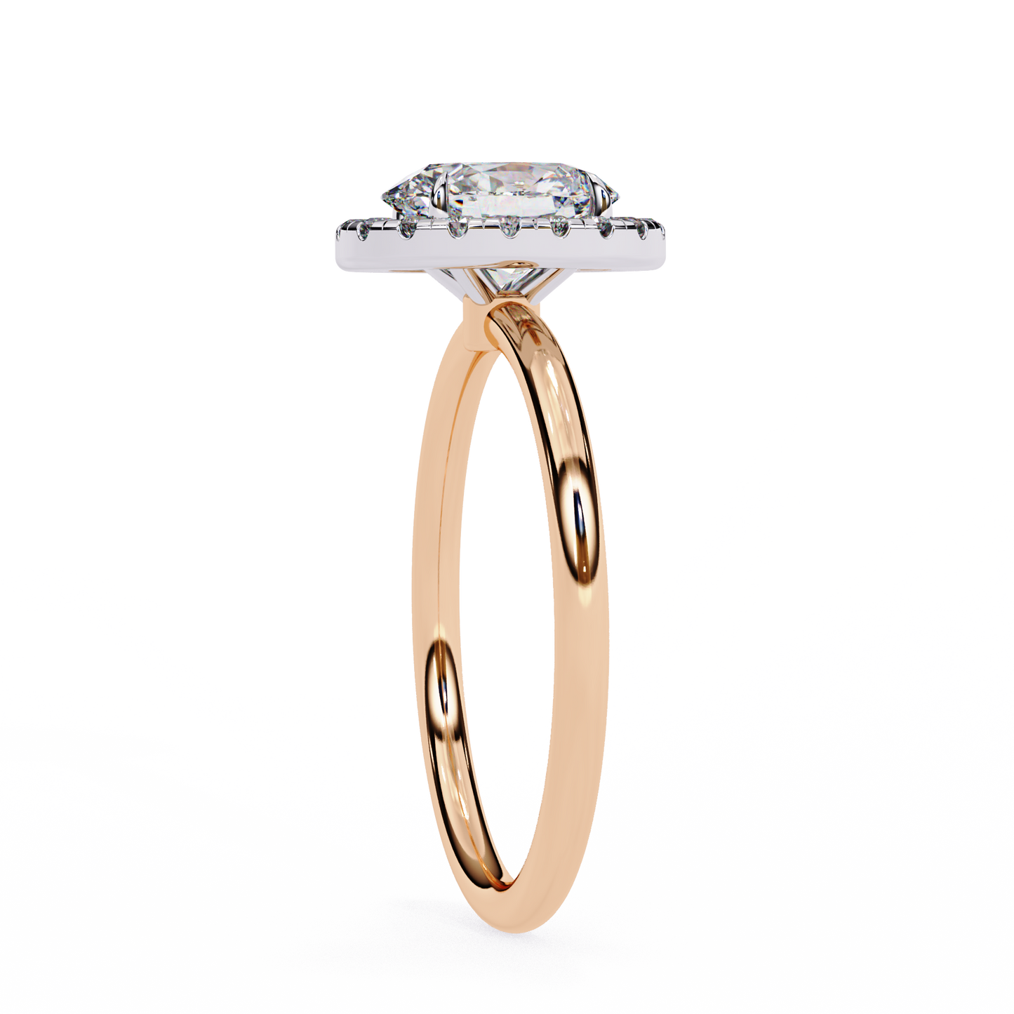 2.28 Ct Oval Cut Lab Grown Diamond Halo Yellow Gold Engagement Ring/Wedding Ring/E Color/VS Clarity/2 Ct Diamond Ring/CVD Diamond Ring/Oval Cut Diamond/Round Diamond Side Stone/Prong Set/Halo Set/10k Gold/14k Gold/18k Gold/Yellow Gold/White Gold/Rose Gold/Anniversary Gift