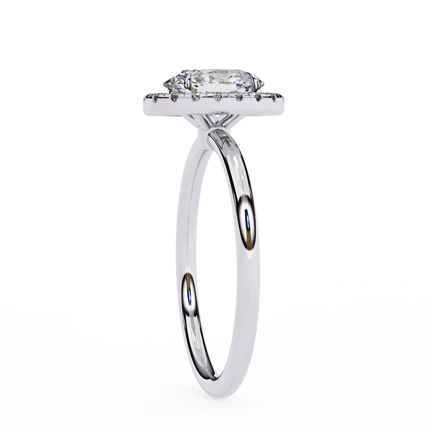 2.28 Ct Oval Cut Lab Grown Diamond Halo Yellow Gold Engagement Ring/Wedding Ring/E Color/VS Clarity/2 Ct Diamond Ring/CVD Diamond Ring/Oval Cut Diamond/Round Diamond Side Stone/Prong Set/Halo Set/10k Gold/14k Gold/18k Gold/Yellow Gold/White Gold/Rose Gold/Anniversary Gift