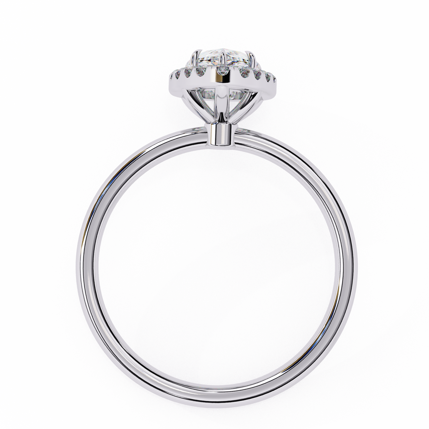 1.82 Ct Pear Cut Lab Grown Diamond Halo Rose Gold Engagement Ring/Wedding Ring/F Color/VS Clarity/1 Ct Diamond Ring/CVD Diamond Ring/Pear Cut Diamond/Round Diamond Side Stone/Prong Set/Halo Set/10k Gold/14k Gold/18k Gold/Yellow Gold/White Gold/Rose Gold/Anniversary Gift