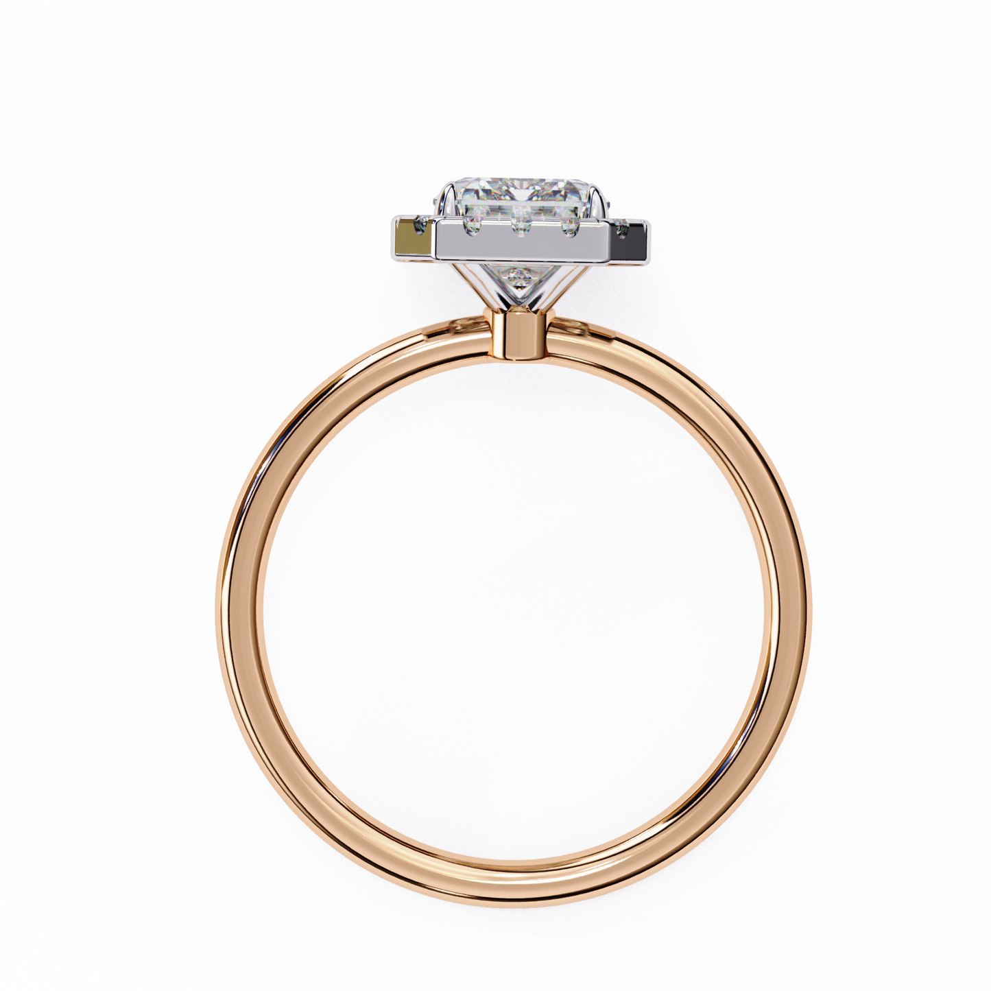 2.4 Ct Emerald Cut Lab Grown Diamond Halo White Gold Engagement Ring/Wedding Ring/F Color/VS Clarity/2 Ct Diamond Ring/CVD Diamond Ring/Emerald Cut Diamond/Round Diamond Side Stone/Prong Set/Halo Set/10k Gold/14k Gold/18k Gold/Yellow Gold/White Gold/Rose Gold/Anniversary Gift