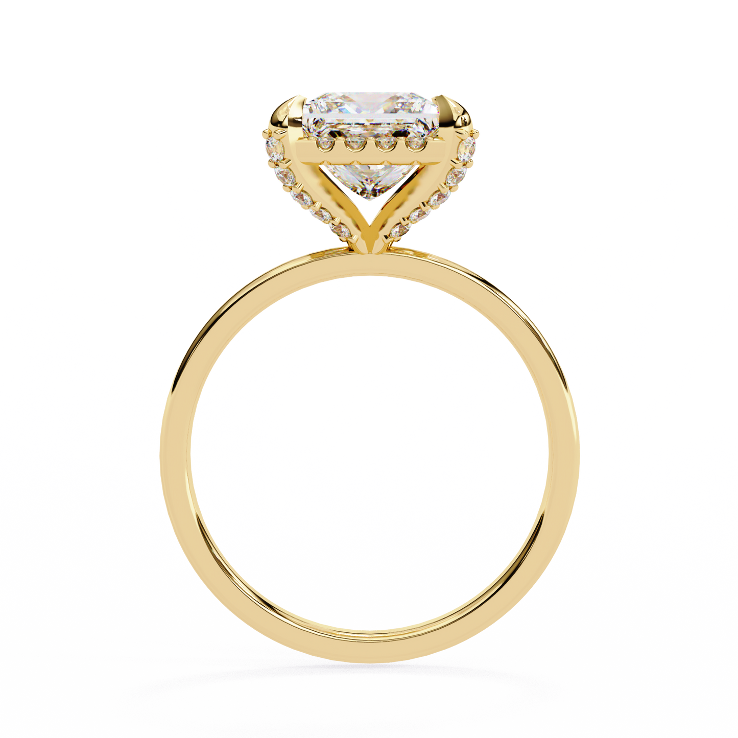 2.05 Ct Princess Cut Lab Grown Diamond Halo Rose Gold Engagement Ring/Wedding Ring/F Color/VS Clarity/2 Ct Diamond Ring/CVD Diamond Ring/Princess Cut Diamond/Round Diamond Side Stone/Prong Set/Halo Set/10k Gold/14k Gold/18k Gold/Yellow Gold/White Gold/Rose Gold/Anniversary Gift