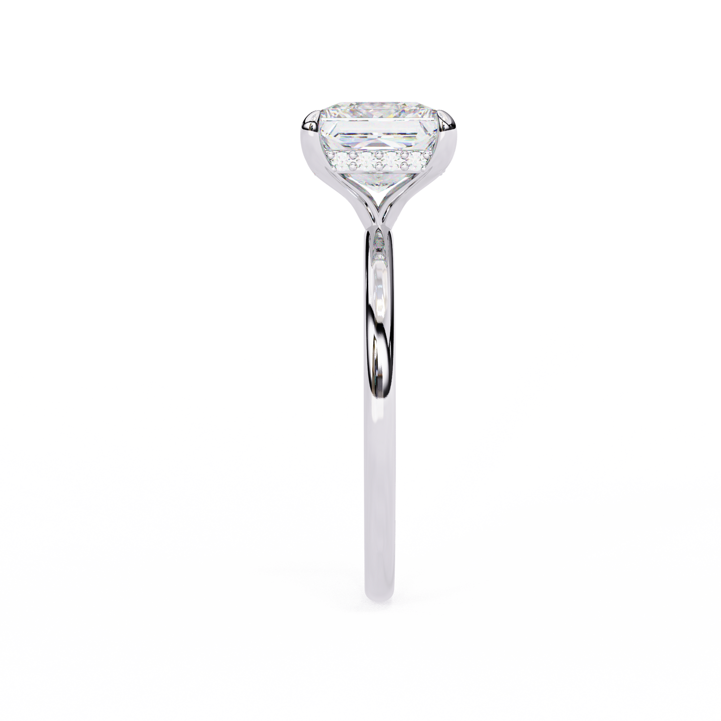 2.75 Ct Princess Cut Lab Grown Diamond Hidden Halo Gold Ring/Wedding Ring/F Color/VS Clarity/1 Ct Diamond Ring/CVD Diamond Ring/Princess Cut Diamond/Round Diamond Side Stone/Prong Set/Hidden Halo Set/10k Gold/14k Gold/18k Gold/Yellow Gold/White Gold/Rose Gold/Anniversary Gift
