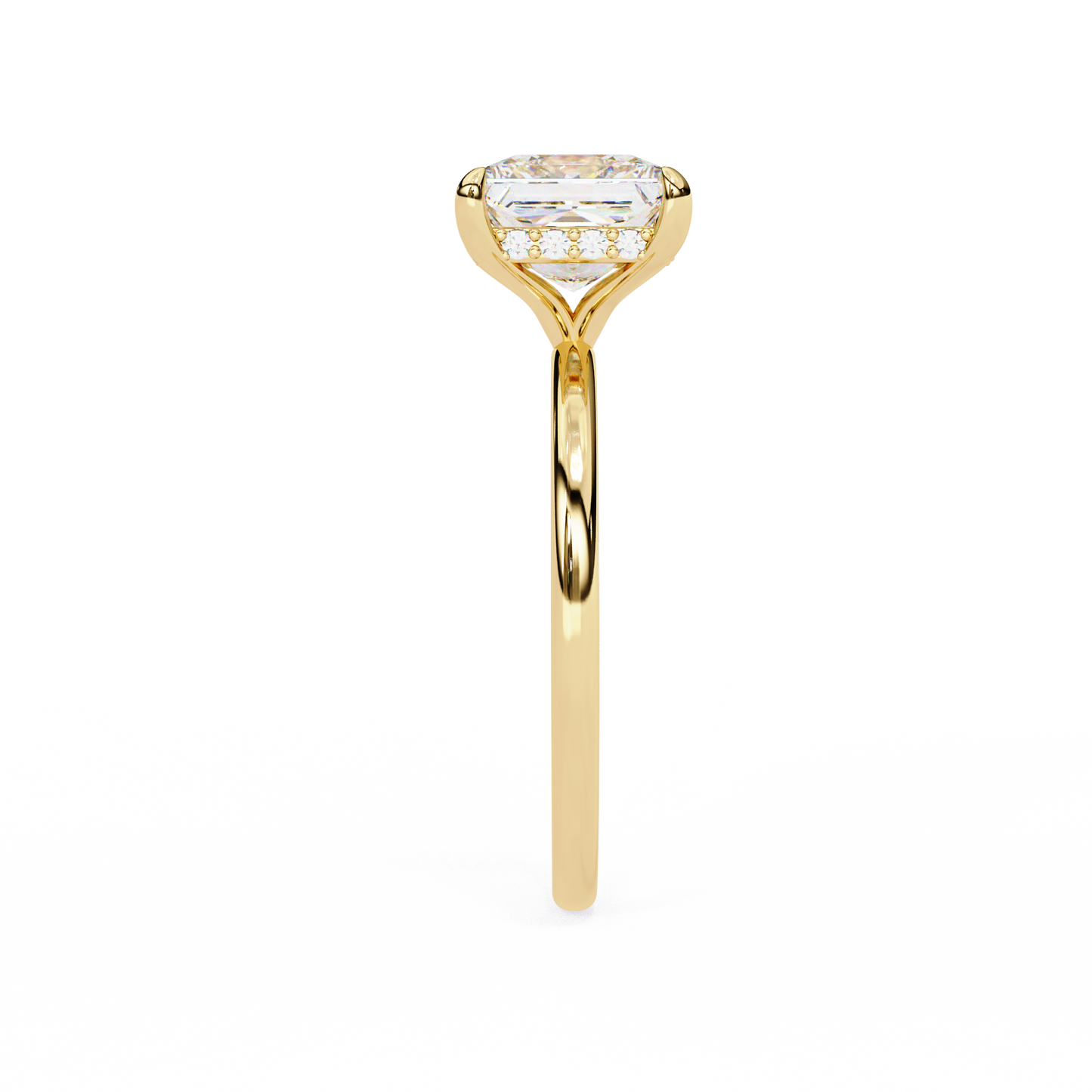 2.75 Ct Princess Cut Lab Grown Diamond Hidden Halo Gold Ring/Wedding Ring/F Color/VS Clarity/1 Ct Diamond Ring/CVD Diamond Ring/Princess Cut Diamond/Round Diamond Side Stone/Prong Set/Hidden Halo Set/10k Gold/14k Gold/18k Gold/Yellow Gold/White Gold/Rose Gold/Anniversary Gift
