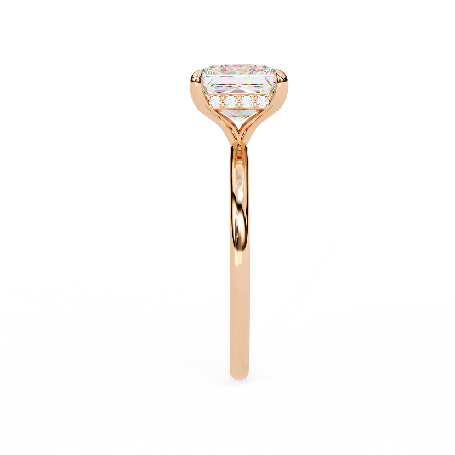 2.75 Ct Princess Cut Lab Grown Diamond Hidden Halo Gold Ring/Wedding Ring/F Color/VS Clarity/1 Ct Diamond Ring/CVD Diamond Ring/Princess Cut Diamond/Round Diamond Side Stone/Prong Set/Hidden Halo Set/10k Gold/14k Gold/18k Gold/Yellow Gold/White Gold/Rose Gold/Anniversary Gift