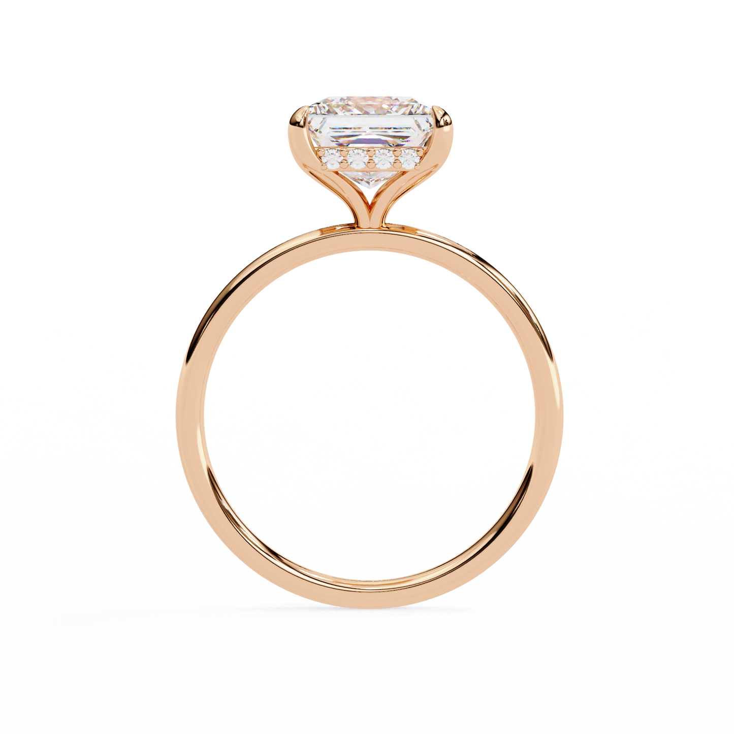 2.75 Ct Princess Cut Lab Grown Diamond Hidden Halo Gold Ring/Wedding Ring/F Color/VS Clarity/1 Ct Diamond Ring/CVD Diamond Ring/Princess Cut Diamond/Round Diamond Side Stone/Prong Set/Hidden Halo Set/10k Gold/14k Gold/18k Gold/Yellow Gold/White Gold/Rose Gold/Anniversary Gift