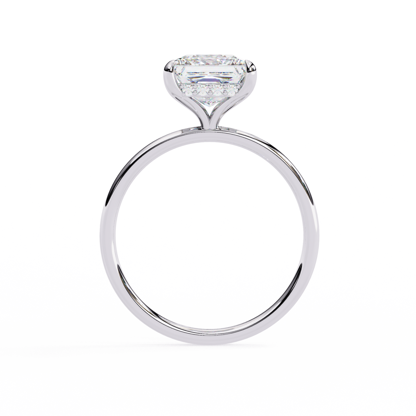 2.75 Ct Princess Cut Lab Grown Diamond Hidden Halo Gold Ring/Wedding Ring/F Color/VS Clarity/1 Ct Diamond Ring/CVD Diamond Ring/Princess Cut Diamond/Round Diamond Side Stone/Prong Set/Hidden Halo Set/10k Gold/14k Gold/18k Gold/Yellow Gold/White Gold/Rose Gold/Anniversary Gift