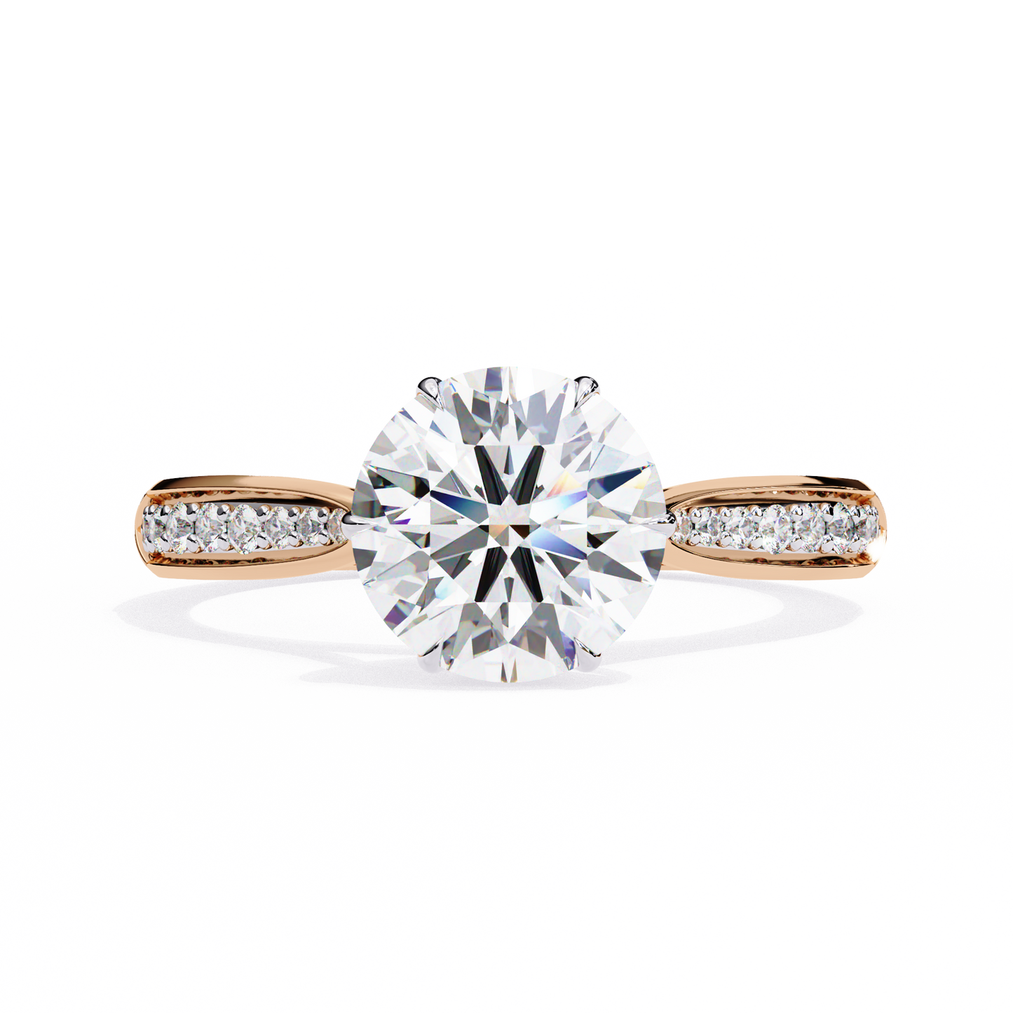 1.78 Ct Round Cut Lab Grown Diamond Pave Yellow Gold Engagement Ring/Wedding Ring/F Color/VS Clarity/1 Ct Diamond Ring/CVD Diamond Ring/Round Cut Diamond/10k Gold/14k Gold/18k Gold/Yellow Gold/White Gold/Rose Gold/Anniversary Gift