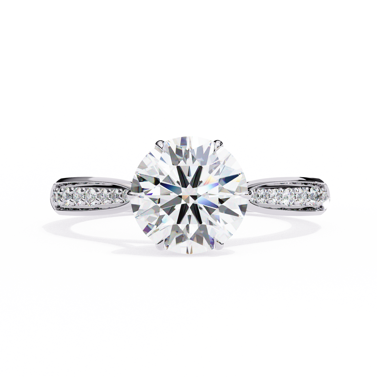 1.78 Ct Round Cut Lab Grown Diamond Pave Yellow Gold Engagement Ring/Wedding Ring/F Color/VS Clarity/1 Ct Diamond Ring/CVD Diamond Ring/Round Cut Diamond/10k Gold/14k Gold/18k Gold/Yellow Gold/White Gold/Rose Gold/Anniversary Gift