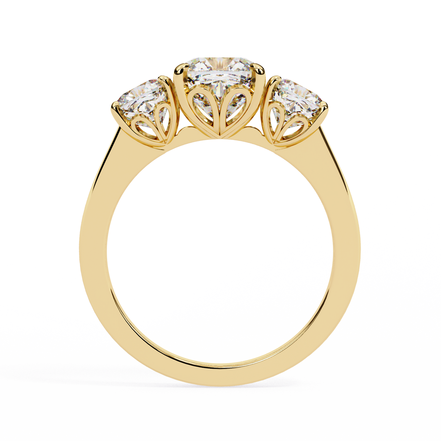 1.2 Ct Cushion Cut Lab Grown Diamond Three Stone Gold Engagement Ring/Wedding Ring/F Color/VS Clarity/1 Ct Diamond Ring/CVD Diamond Ring/Cushion Cut Diamond/Cushion Diamond Side Stone/Prong Set/Three Stone Set/10k Gold/14k Gold/18k Gold/Yellow Gold/White Gold/Rose Gold/Anniversary Gift