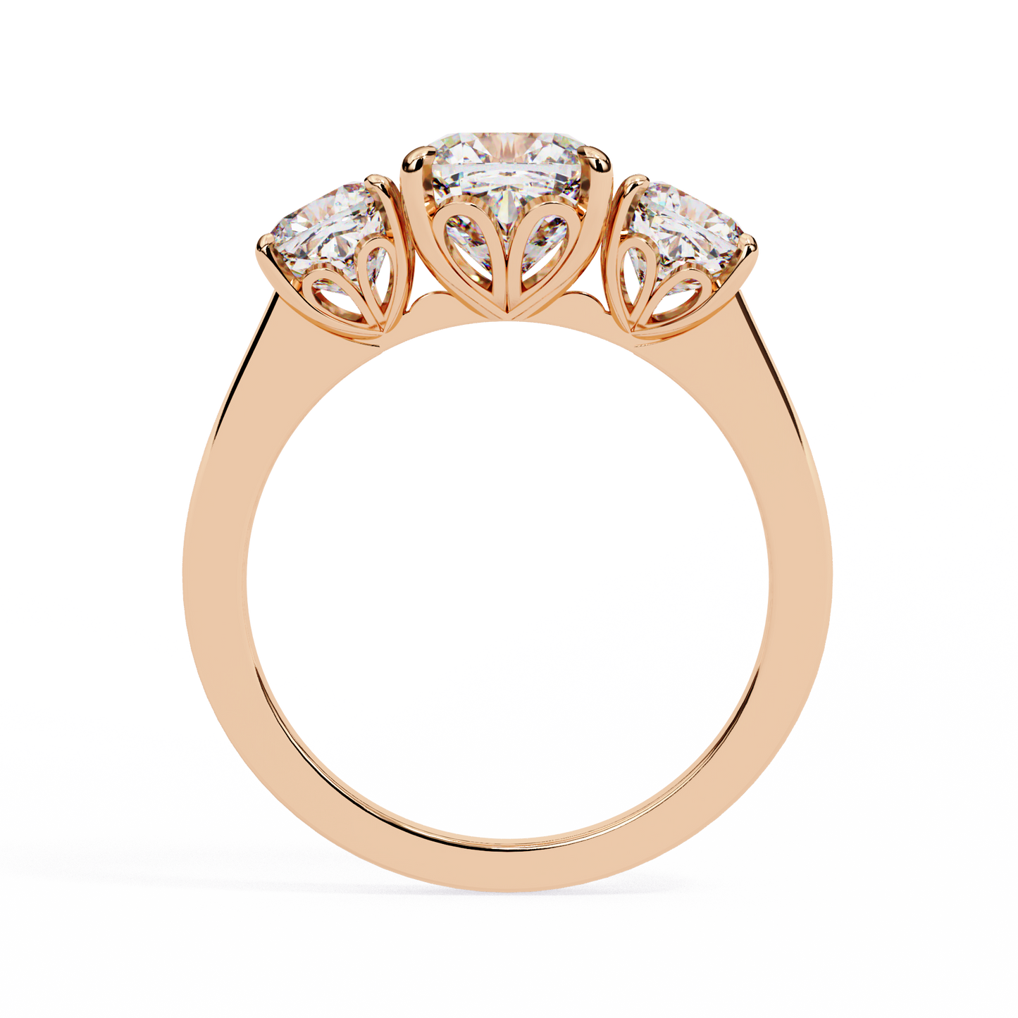 1.2 Ct Cushion Cut Lab Grown Diamond Three Stone Gold Engagement Ring/Wedding Ring/F Color/VS Clarity/1 Ct Diamond Ring/CVD Diamond Ring/Cushion Cut Diamond/Cushion Diamond Side Stone/Prong Set/Three Stone Set/10k Gold/14k Gold/18k Gold/Yellow Gold/White Gold/Rose Gold/Anniversary Gift