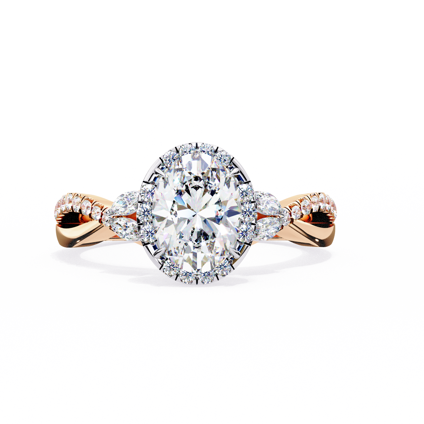 2.5 Ct Oval Cut Lab Grown Diamond Halo Gold Ring/Wedding Ring/F Color/VS Clarity/2 Ct Diamond Ring/CVD Diamond Ring/Oval Cut Diamond/Round Diamond Side Stone/Prong Set/Cluster Set/Pave Set/10k Gold/14k Gold/18k Gold/Yellow Gold/White Gold/Rose Gold/Anniversary Gift