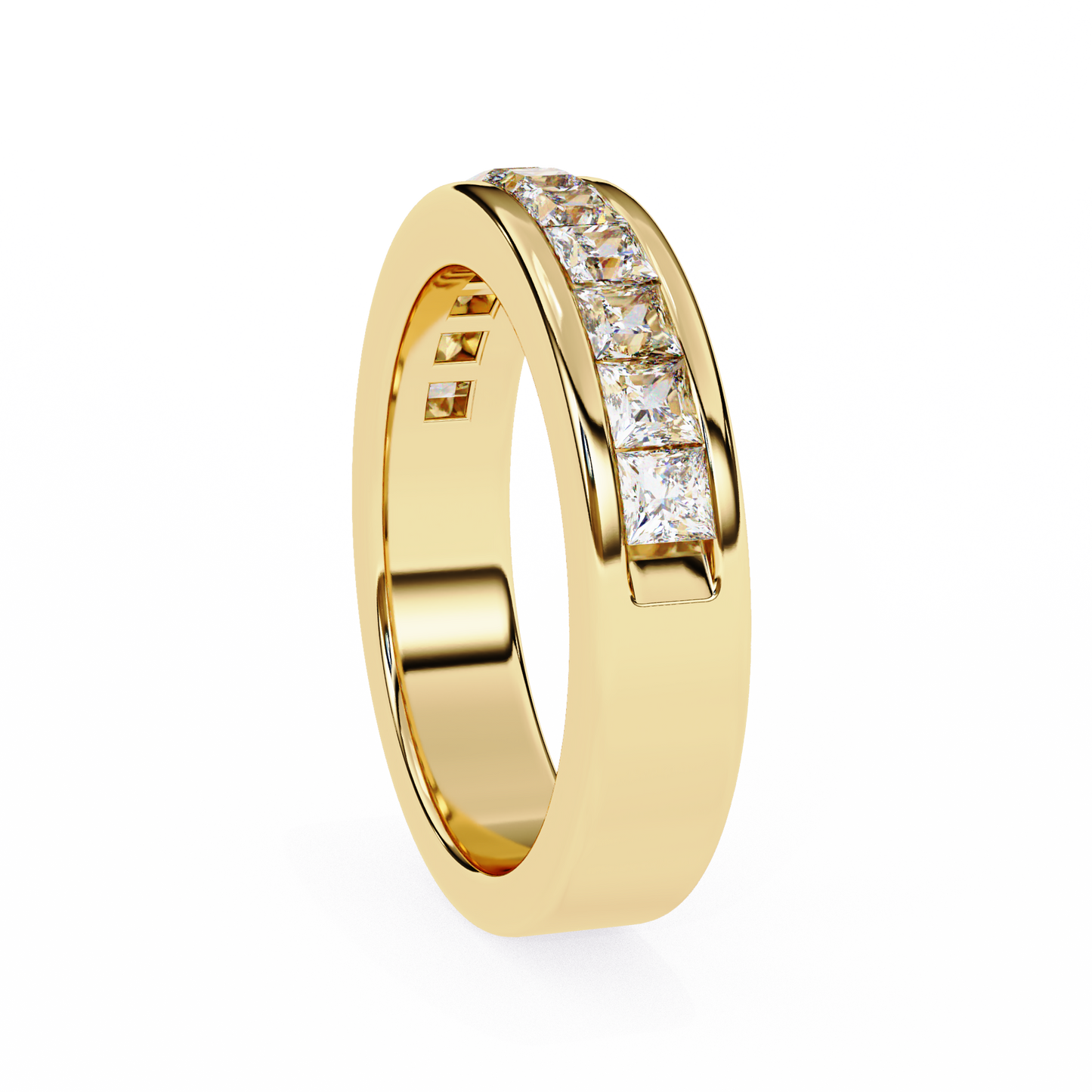 Classic Channel Band/Wedding Ring/EF Color/VS Clarity/1 CTW Diamond Band/CVD Diamond Band/Princess Cut Diamond/Prong Set/Pave Set/10k Gold/14k Gold/18k Gold/Yellow Gold/White Gold/Rose Gold/Anniversary Gift