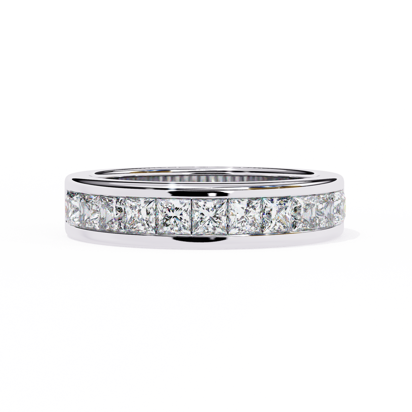 Classic Channel Band/Wedding Ring/EF Color/VS Clarity/1 CTW Diamond Band/CVD Diamond Band/Princess Cut Diamond/Prong Set/Pave Set/10k Gold/14k Gold/18k Gold/Yellow Gold/White Gold/Rose Gold/Anniversary Gift