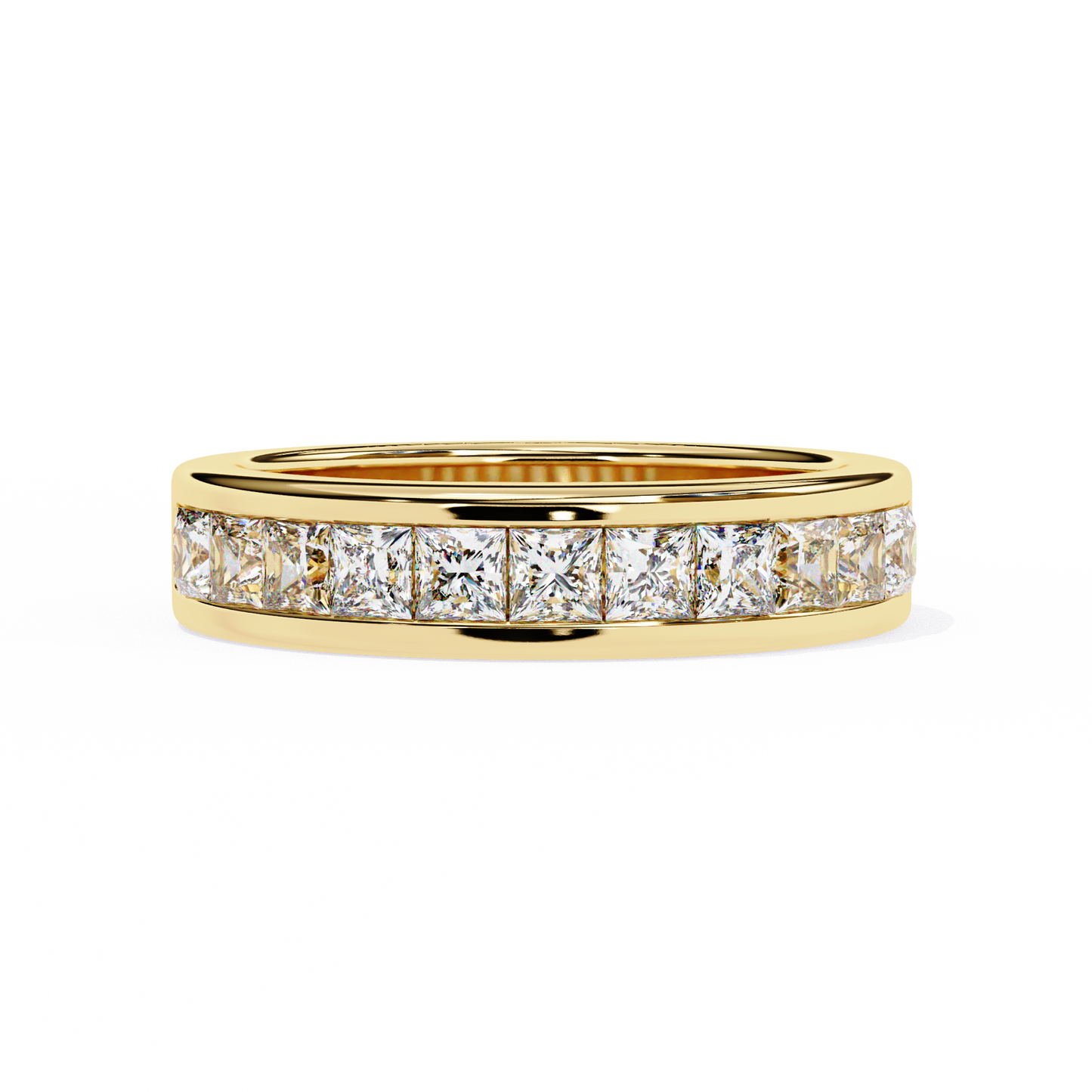 Classic Channel Band/Wedding Ring/EF Color/VS Clarity/1 CTW Diamond Band/CVD Diamond Band/Princess Cut Diamond/Prong Set/Pave Set/10k Gold/14k Gold/18k Gold/Yellow Gold/White Gold/Rose Gold/Anniversary Gift