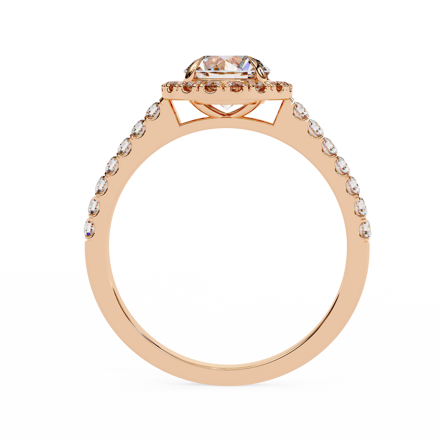 2.45 Ct Round Cut Lab Grown Diamond Pave Gold Engagement Ring/2 Ct Diamond Ring/Round Cut Diamond/Halo Set/Prong Set/Pave Set/Wedding Ring/CVD Diamond Ring/Rose Gold/Yellow Gold/White Gold/10k Gold/14k Gold/18k Gold/Anniversary Gift