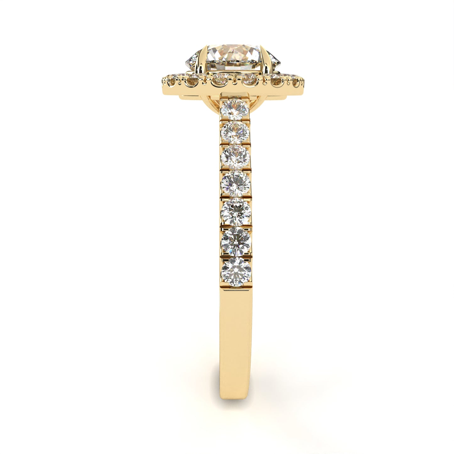 2.45 Ct Round Cut Lab Grown Diamond Pave Gold Engagement Ring/2 Ct Diamond Ring/Round Cut Diamond/Halo Set/Prong Set/Pave Set/Wedding Ring/CVD Diamond Ring/Rose Gold/Yellow Gold/White Gold/10k Gold/14k Gold/18k Gold/Anniversary Gift