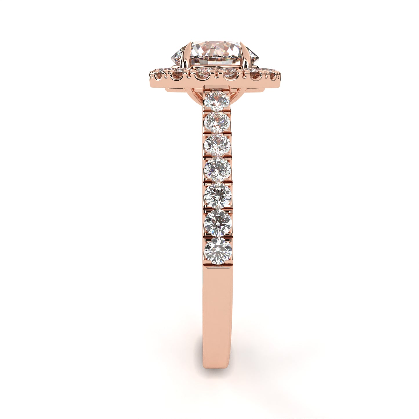 2.45 Ct Round Cut Lab Grown Diamond Pave Gold Engagement Ring/2 Ct Diamond Ring/Round Cut Diamond/Halo Set/Prong Set/Pave Set/Wedding Ring/CVD Diamond Ring/Rose Gold/Yellow Gold/White Gold/10k Gold/14k Gold/18k Gold/Anniversary Gift